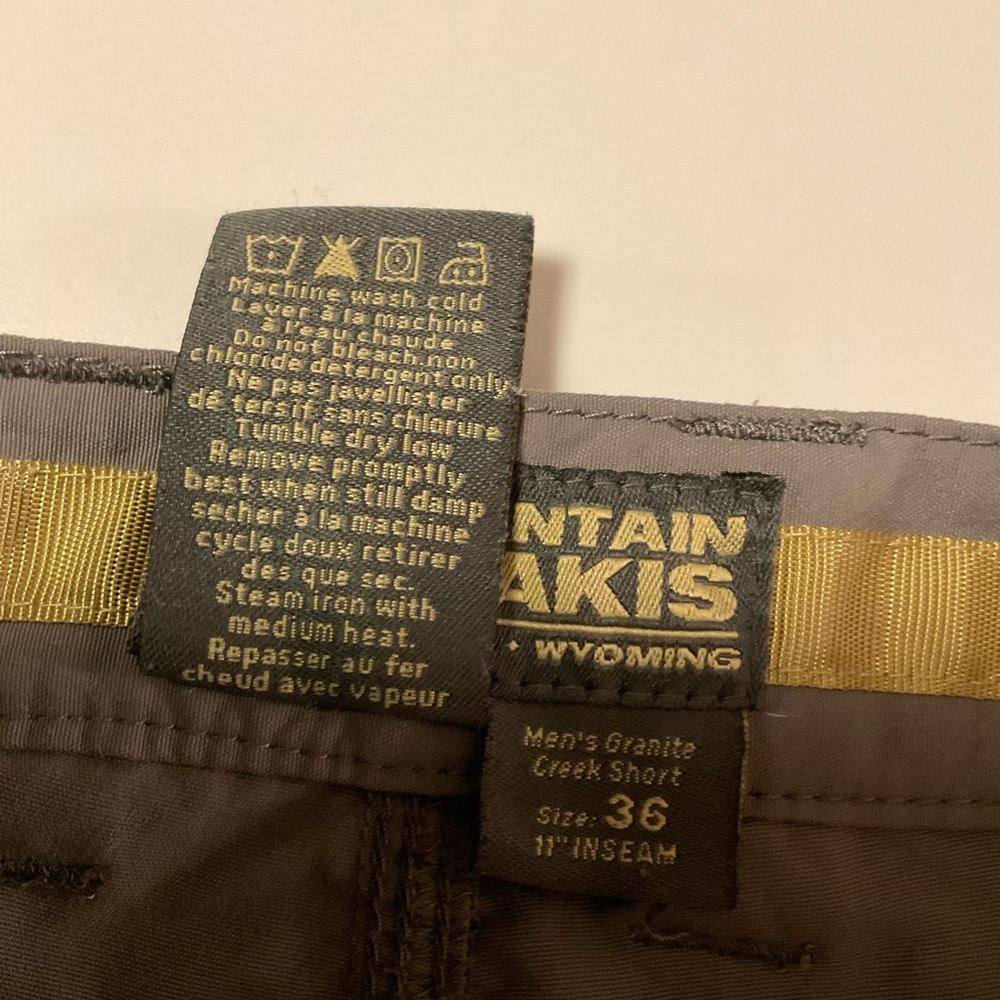 Mountain Khakis Cargo Shorts Slate Grey Side Pockets, Zip & Button, Loops, Sz 36 - Picture 11 of 13